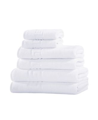 OZAN PREMIUM HOME - Milos Greek Key Design Collection 100% Turkish Cotton 6 PC Towel Sets
