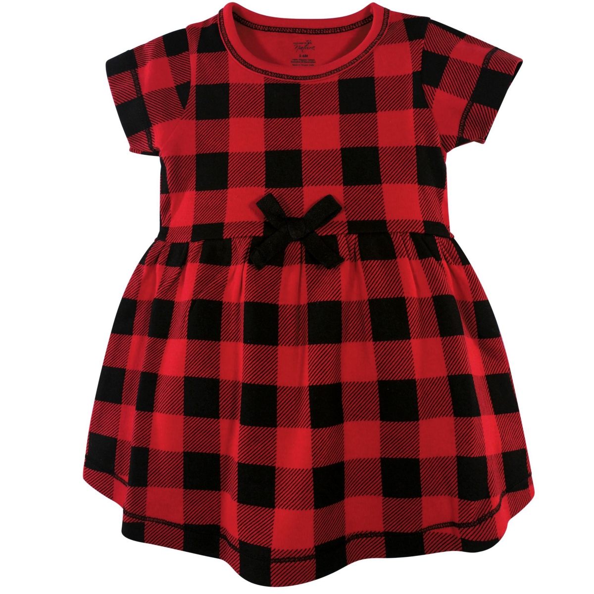 Touched by Nature Baby Girls Baby Organic Cotton Dress and Cardigan 2pc Set,- Buffalo plaid