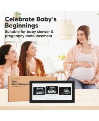 Trio Baby Sonogram Picture Frame, Baby Ultrasound Picture Frames for Baby Nursery, Mom to Be Gifts