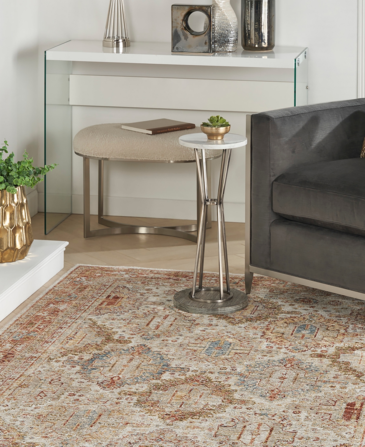 Km Home Sahar Shr01 3'11x5'11 Area Rug In Ivory