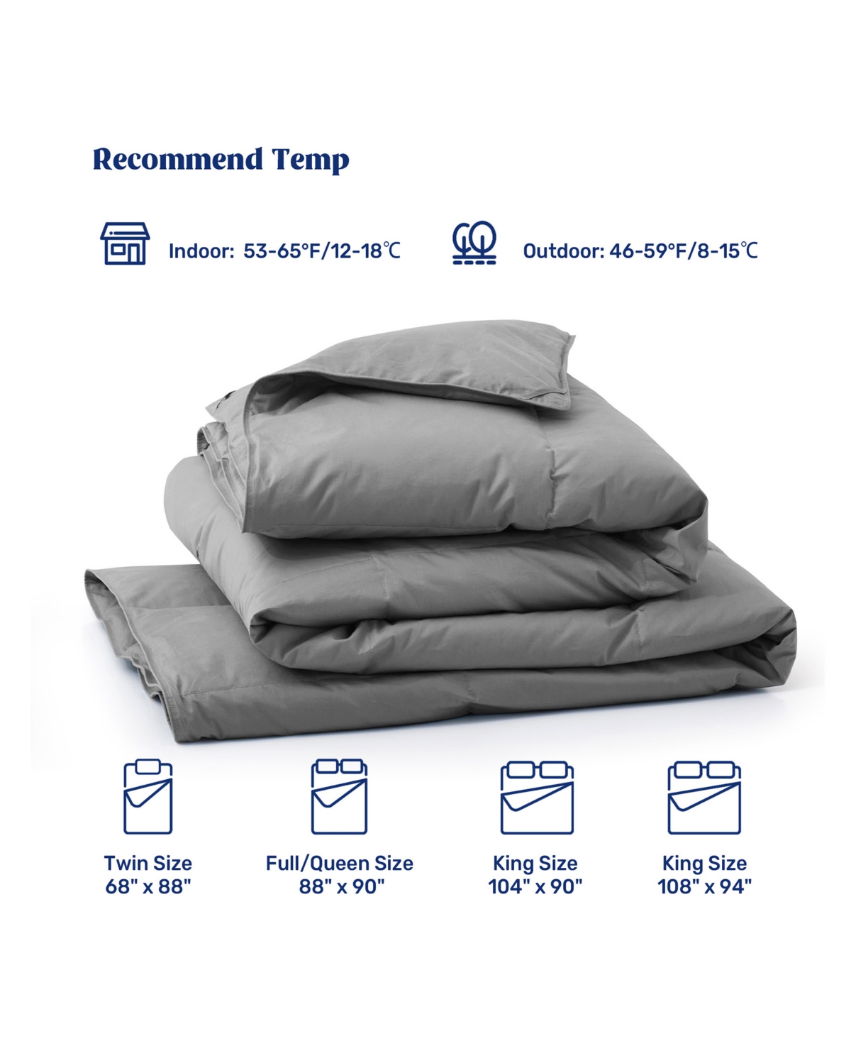 Unikome Cotton Goose Down Feather Fiber Comforter
