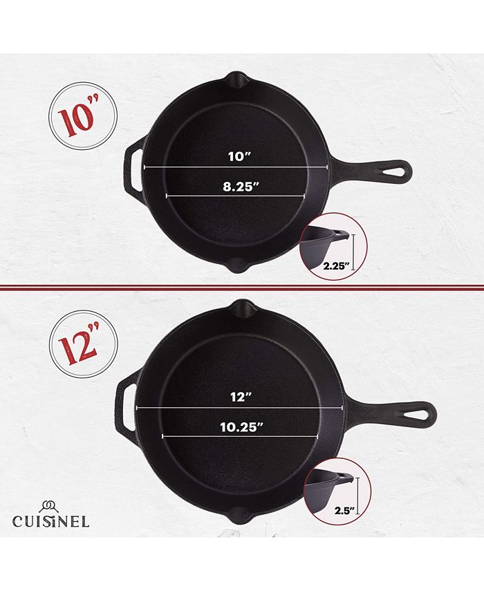 Cuisinel Cast Iron Skillet Set 4 Piece Chef Pan 6 8 10 12 Inch Macys 