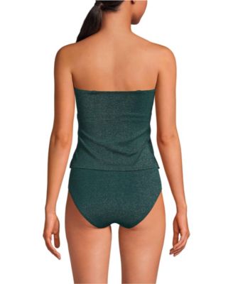 Women's Shine Wrap Bandeau Tankini Swimsuit Top