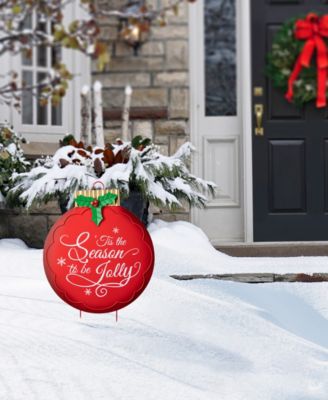 32"H Large Metal Christmas Ornament Yard Stake or Wall D&eacute;cor