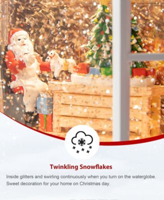 10.5"H Lighted Santa's Workshop Waterglobe