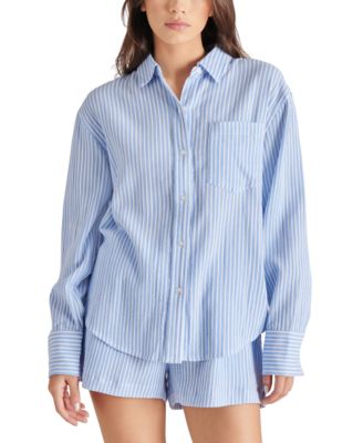 Steve Madden - Women's Juna Cotton Striped Collar Shirt