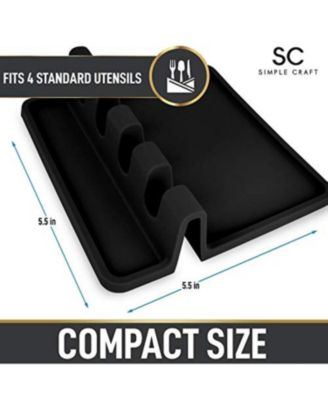 Silicone Utensil Rest with Drip Pad for Multiple Utensils