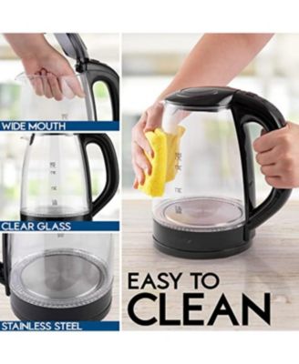 Borosilicate Glass Electric Kettle with Blue LED Light