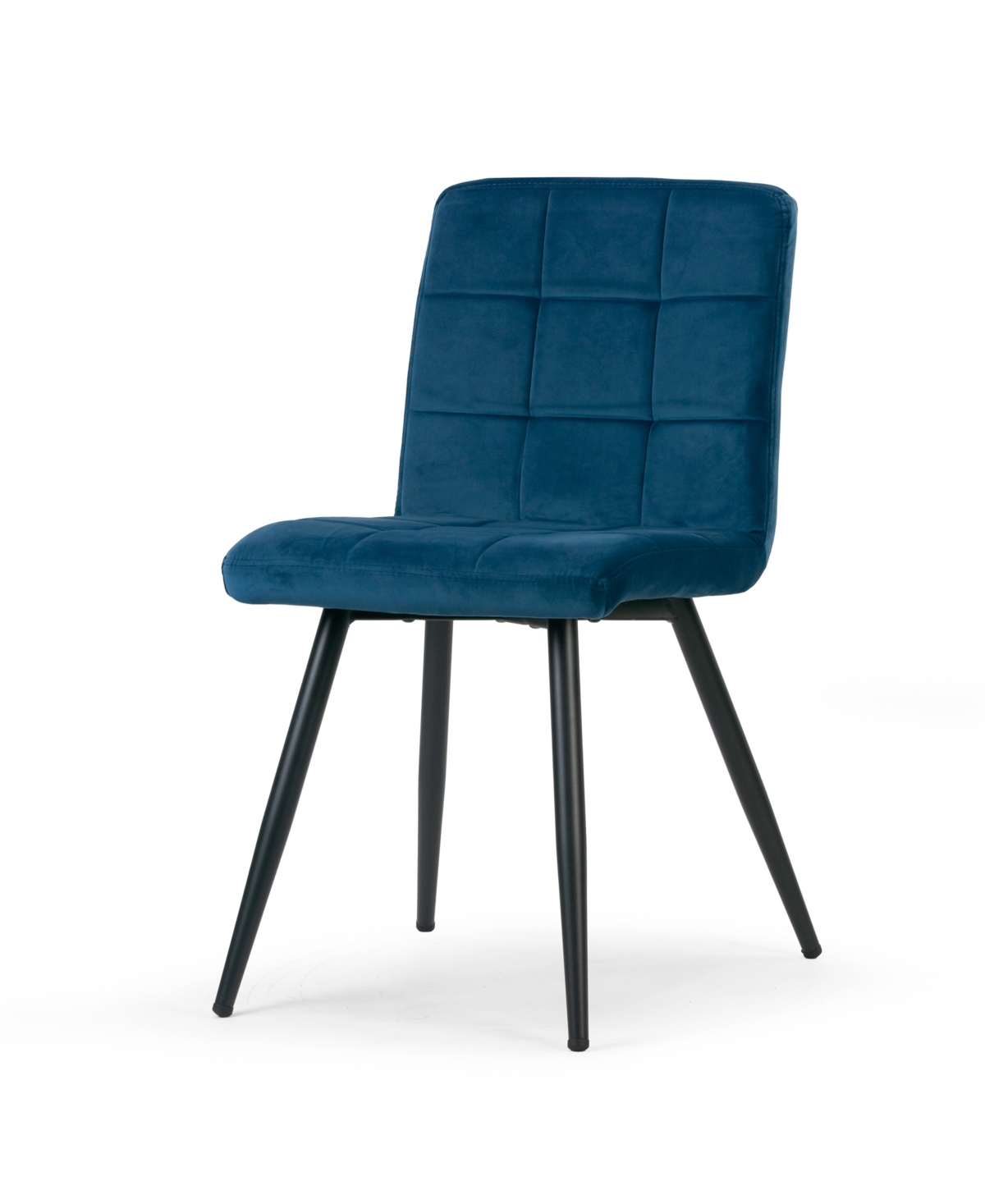 Glamour Home 32.5" Anika Velvet Fabric, Steel Dining Chair, Set Of 2 In Blue