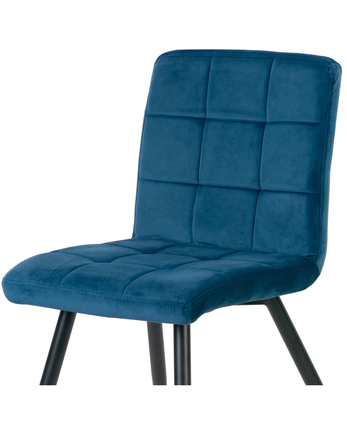 Glamour Home 32.5" Anika Velvet Fabric, Steel Dining Chair, Set Of 2 In Blue