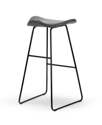 29.5" Aoi Polyester, Metal Barstool, Set of 2