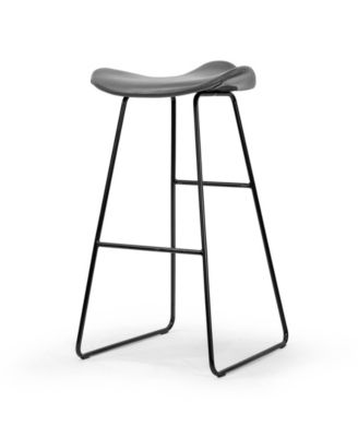 29.5" Aoi Polyester, Metal Barstool, Set of 2