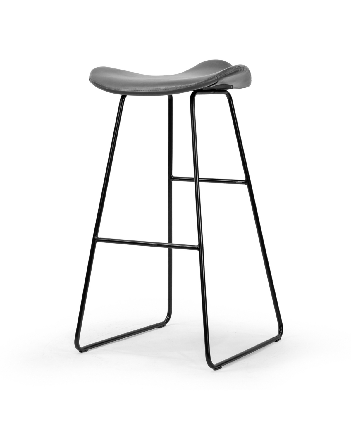 Shop Glamour Home 29.5" Aoi Polyester, Metal Barstool, Set Of 2 In Grey