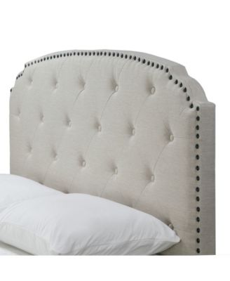 51.75 Arin Fabric, Rubberwood Queen Bed