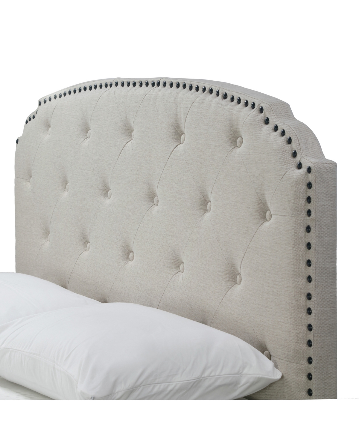 Glamour Home 51.75" Arin Fabric, Rubberwood Queen Bed In Beige