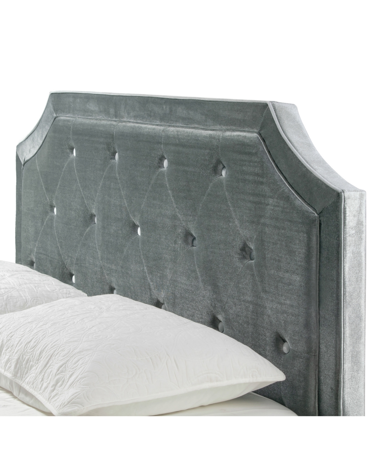 Shop Glamour Home 49.38" Aria Fabric, Rubberwood Queen Bed In Grey
