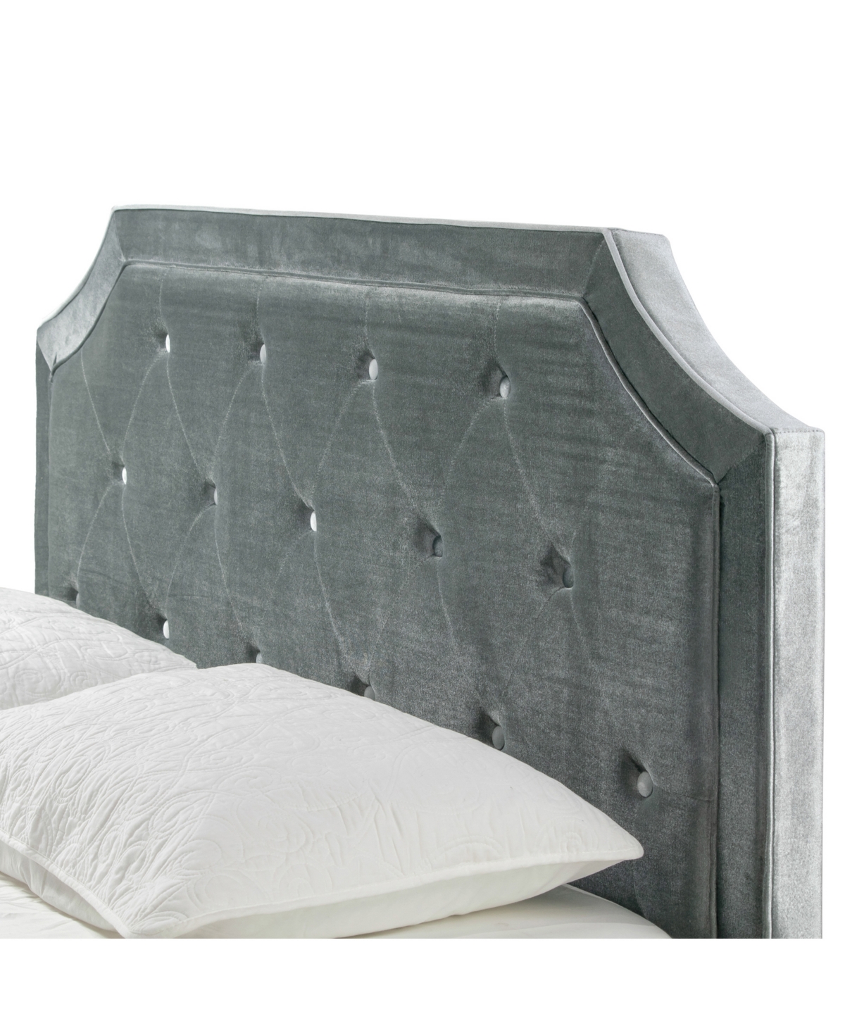 Glamour Home 49.38" Aria Fabric, Rubberwood Queen Bed In Grey