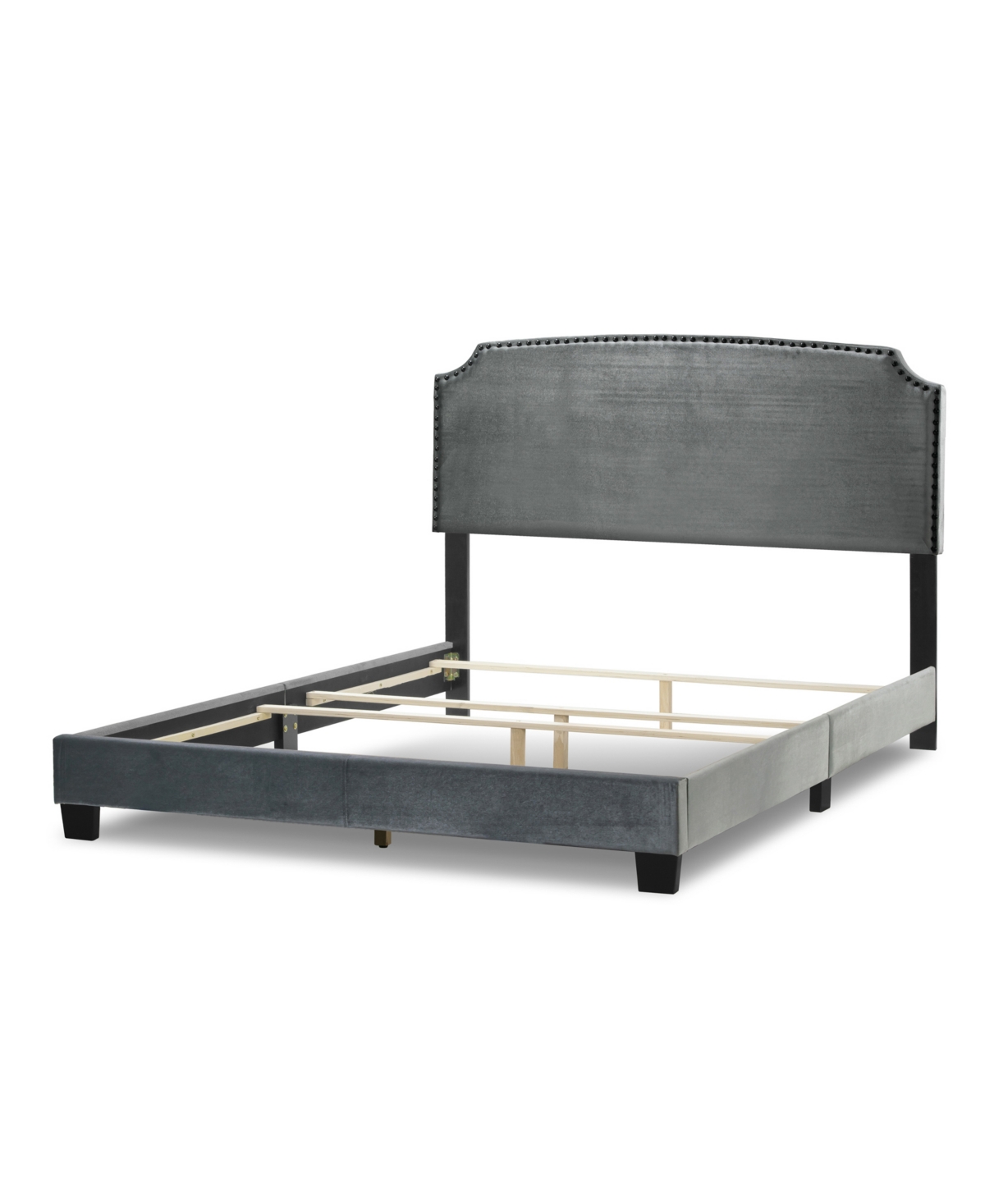 Shop Glamour Home 48.25" Arezo Fabric, Rubberwood Queen Bed In Grey