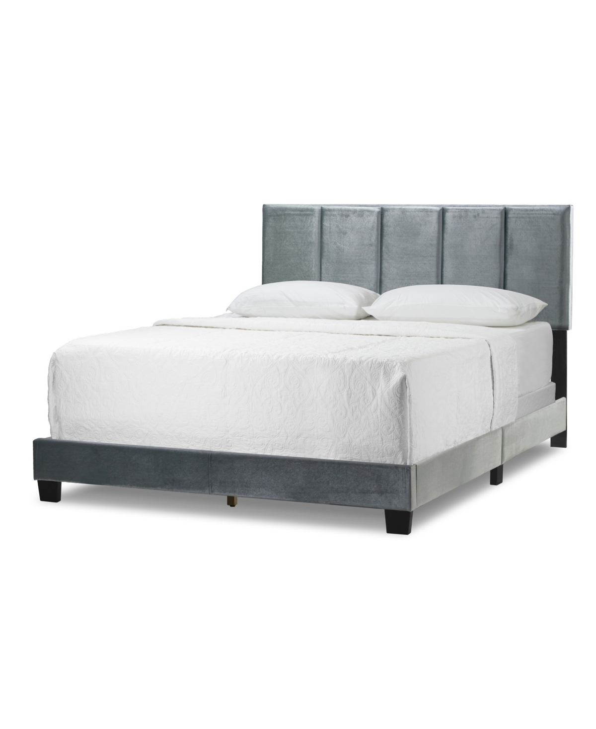 Shop Glamour Home 46.5" Arty Polyester, Rubberwood Twin Bed In Grey