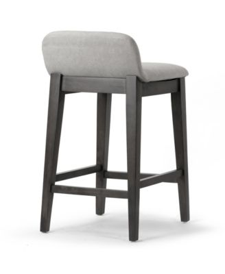 25" Atia Rubberwood, Fabric Counter Height Stool, Set of 2