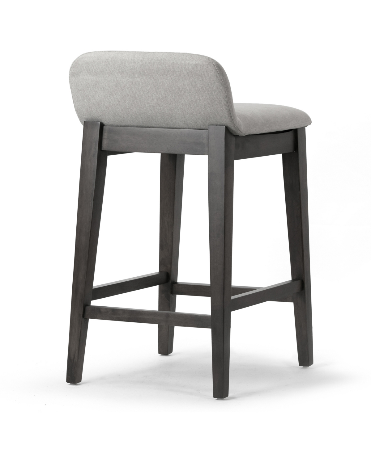 Glamour Home 28.9" Atia Rubberwood, Fabric Counter Height Stool, Set Of 2 In Grey