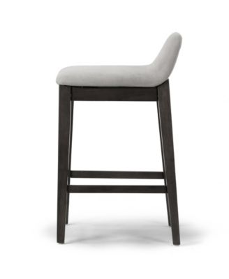 25" Atia Rubberwood, Fabric Counter Height Stool, Set of 2