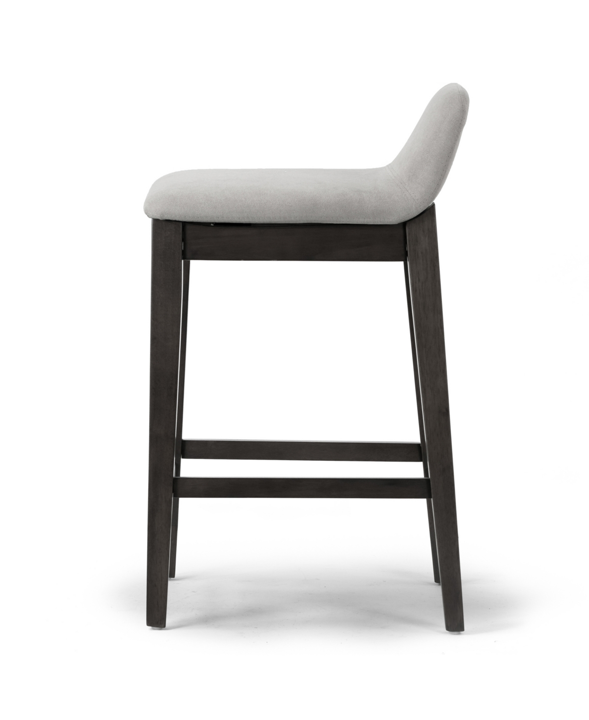 Glamour Home 28.9" Atia Rubberwood, Fabric Counter Height Stool, Set Of 2 In Grey