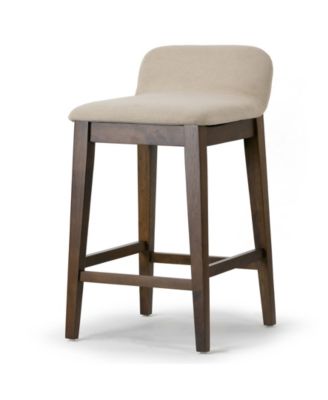 25" Atia Rubberwood, Fabric Counter Height Stool, Set of 2