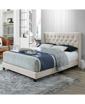 46.5" Arty Polyester, Rubberwood King Bed