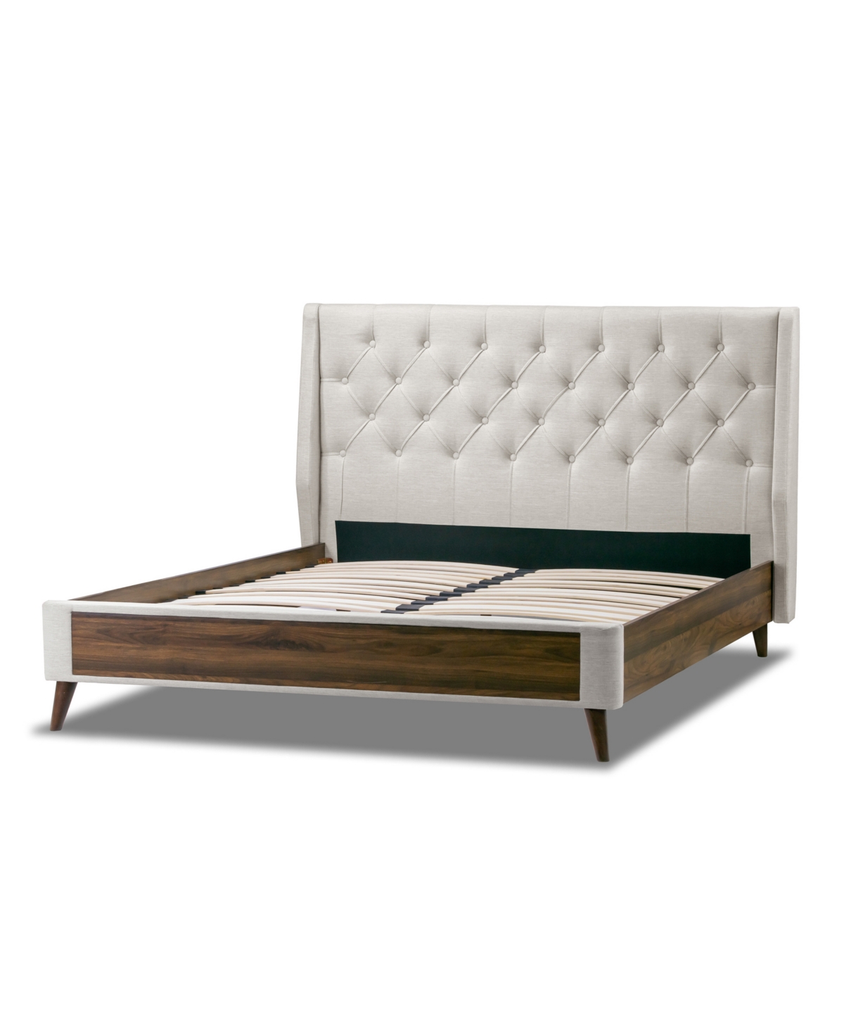 Glamour Home 46.5" Arty Polyester, Rubberwood Twin Bed In Beige