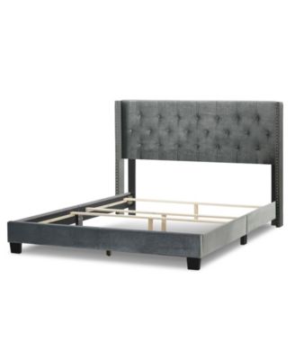 47" Asali Fabric, Rubberwood Twin Bed