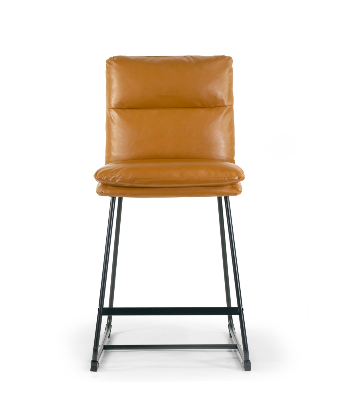 Glamour Home 26.5" Aulani Iron, Polyester Counter Height Stool, Set Of 2 In Brown