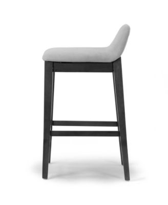 28.9" Atia Rubberwood, Fabric Counter Height Stool, Set of 2