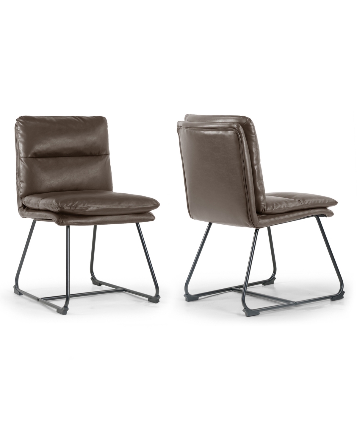 Shop Glamour Home 33" Aulani Iron, Polyester Dining Chair, Set Of 2 In Dark Brown