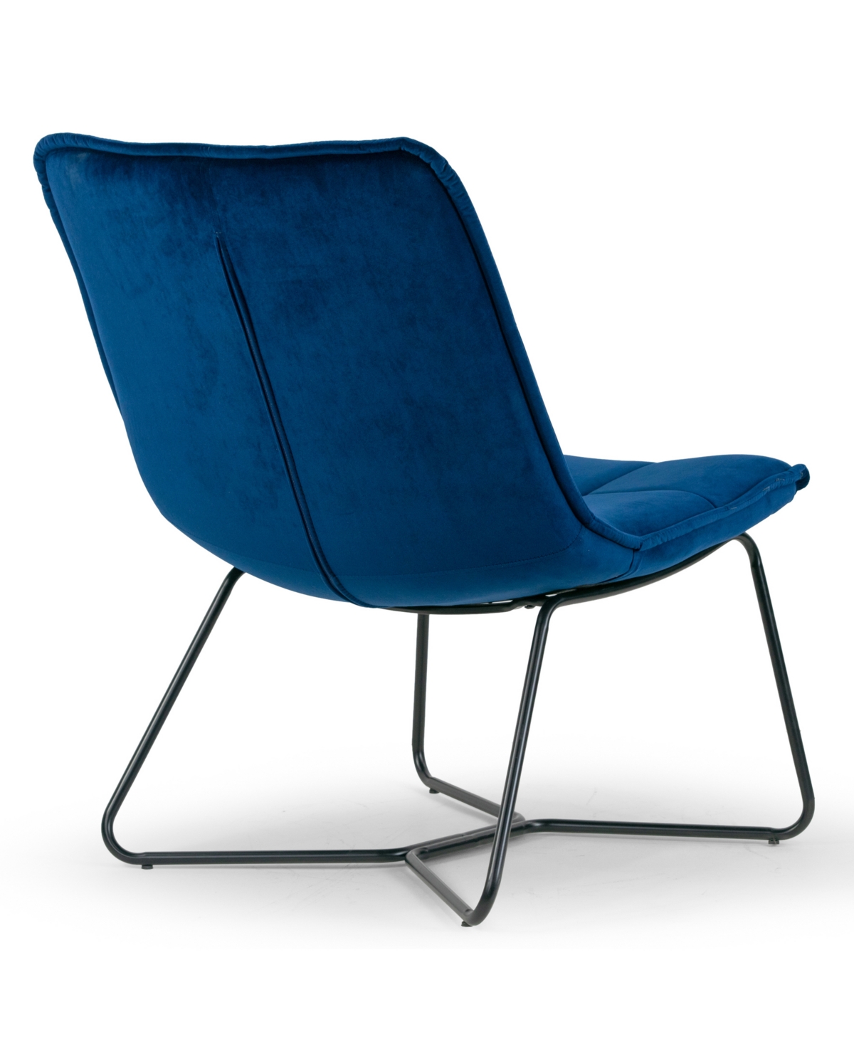 Glamour Home Aurele 26.5" Velvet Fabric Metal Accent Chair In Blue