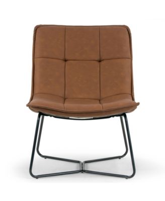 Aurele 26.5" Polyester Metal Armless Accent Chair