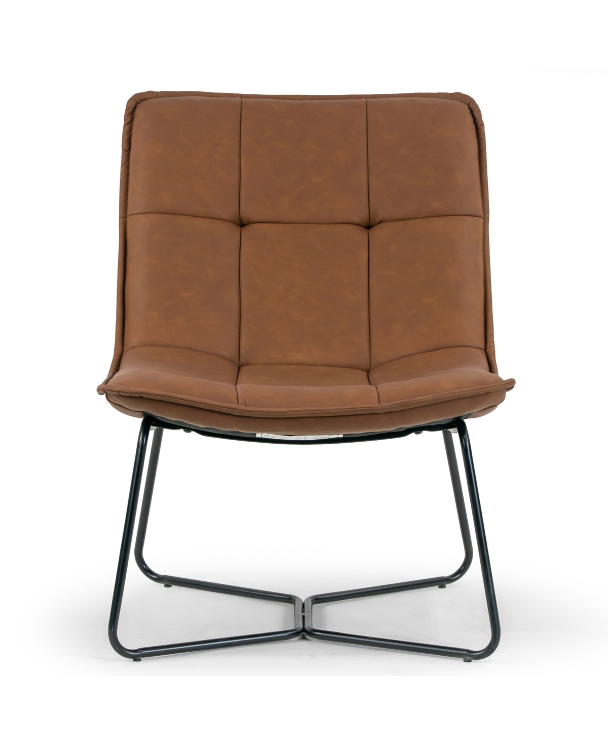 Shop Glamour Home Aurele 26.5" Polyester Metal Armless Accent Chair In Brown
