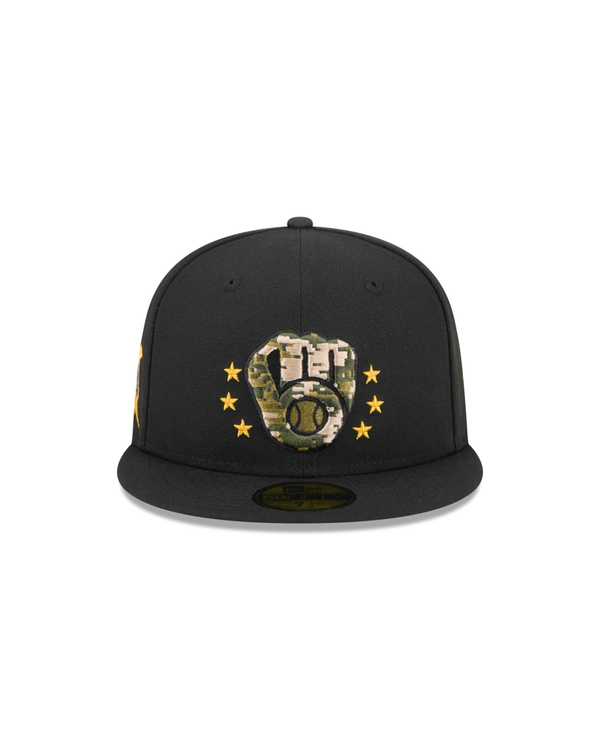 New Era Men's Black Milwaukee Brewers 2024 Armed Forces Day On-field 59fifty Fitted Hat In Black
