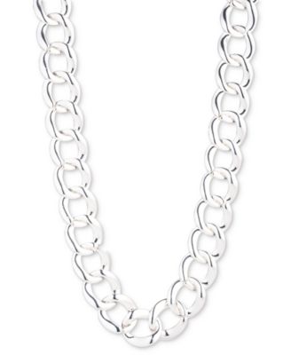 Lauren Ralph Lauren - Silver-Tone Chain Link 17" Collar Necklace