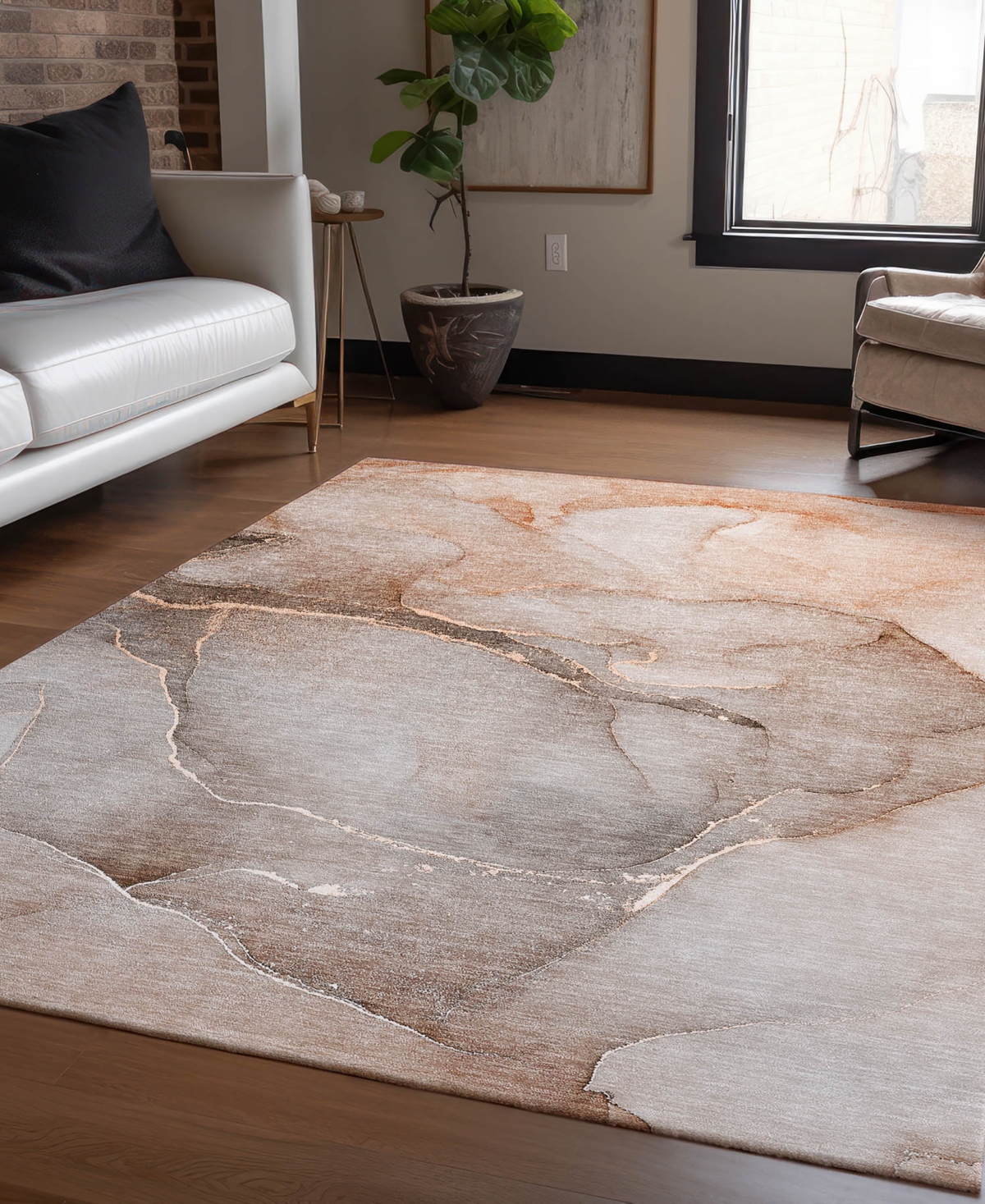 Addison Chantille Machine Washable Acn508 9'x12' Area Rug In Taupe