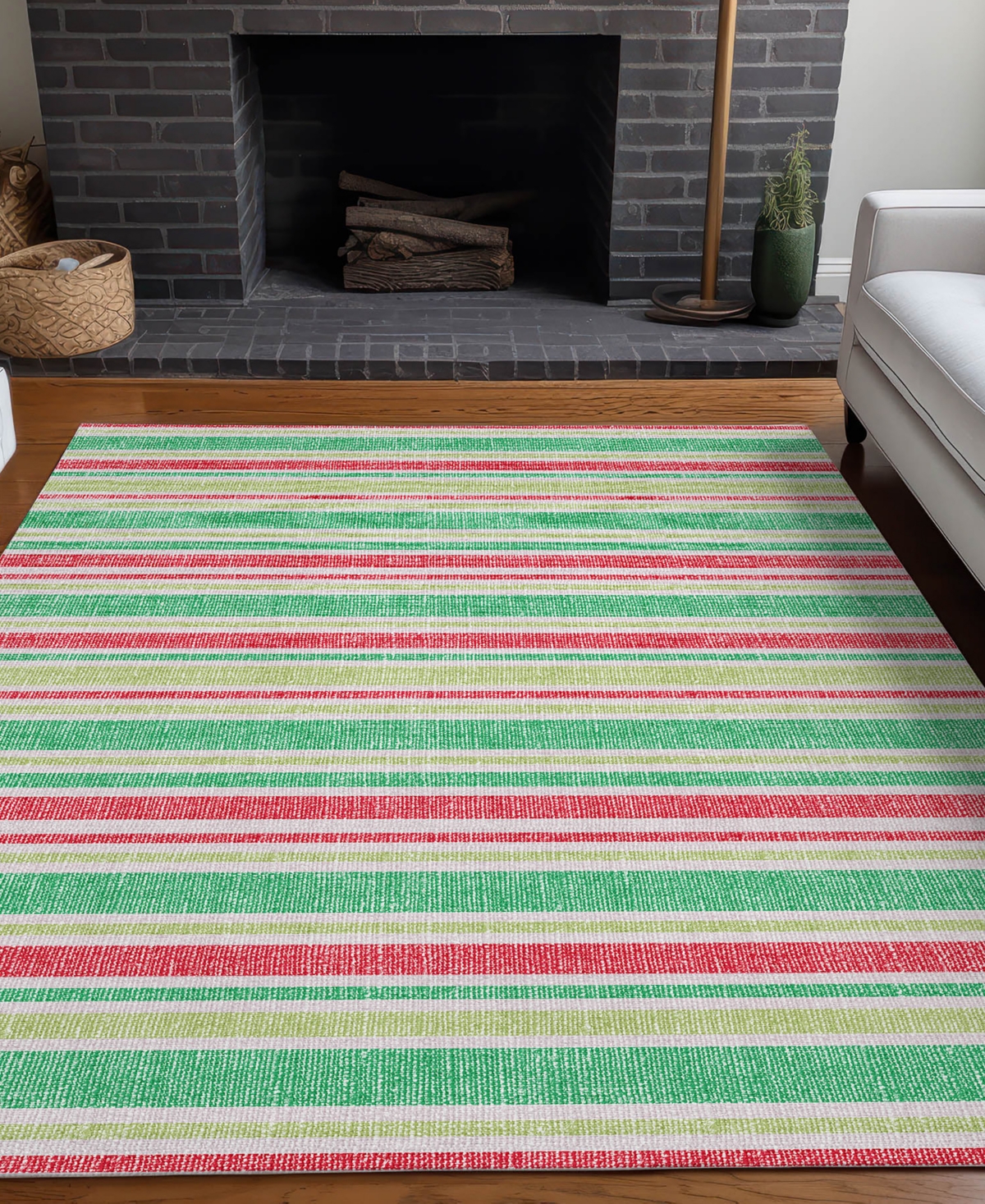 Addison Chantille Machine Washable Acn531 8'x10' Area Rug In Green