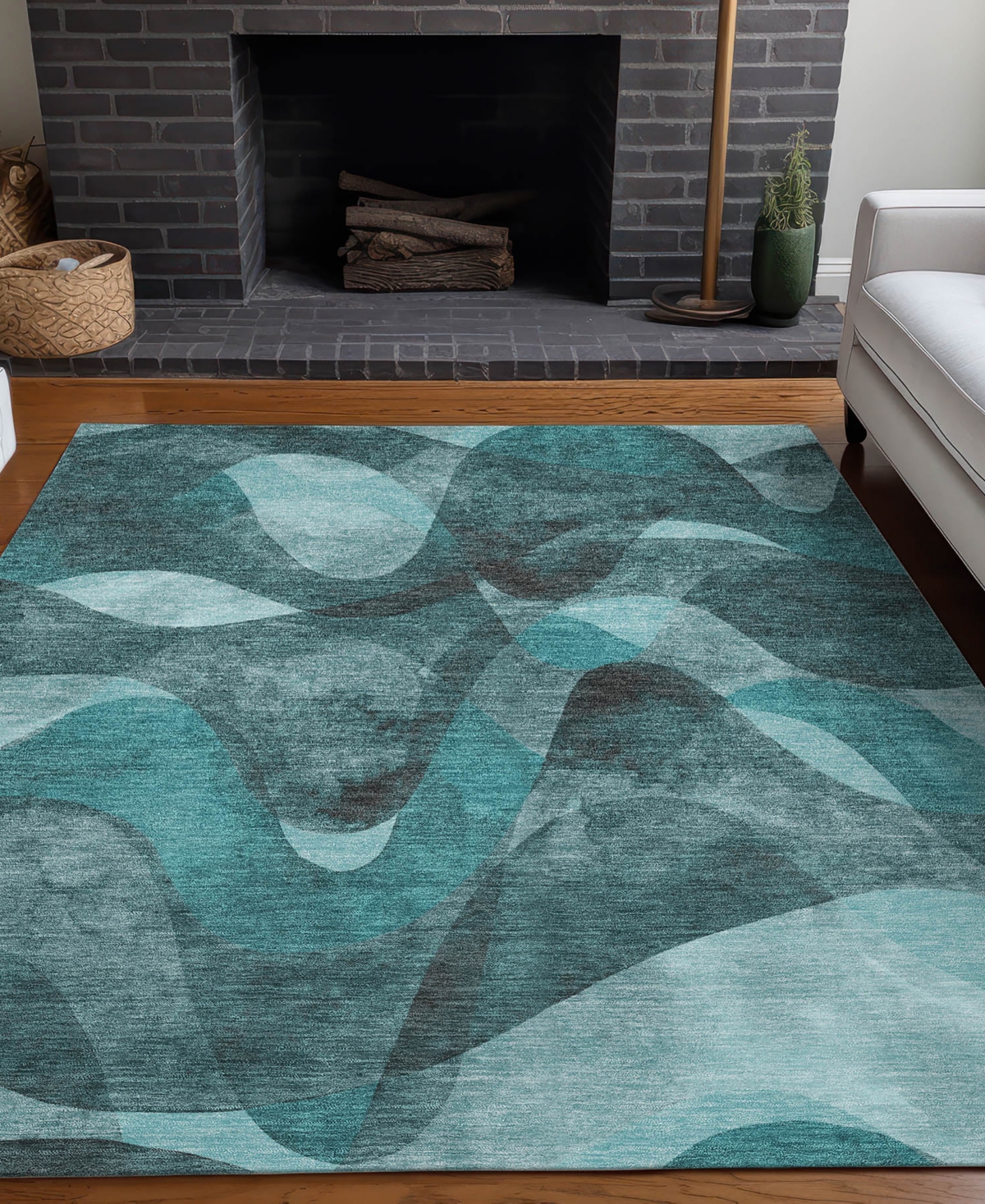 Addison Chantille Machine Washable Acn536 9'x12' Area Rug In Ocean