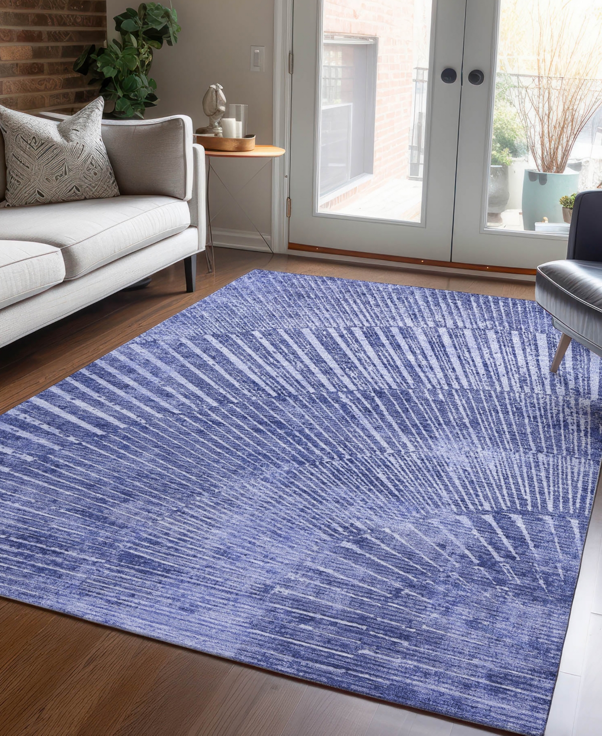 Addison Chantille Machine Washable Acn542 8'x10' Area Rug In Navy