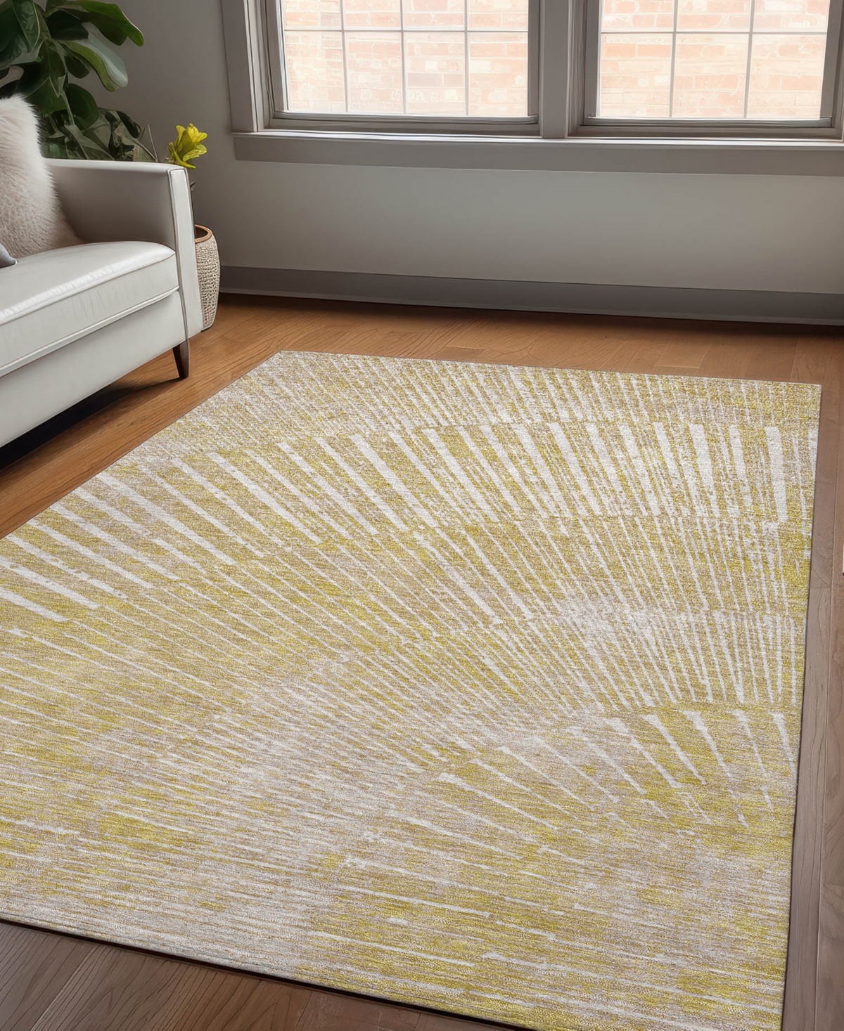 Addison Chantille Machine Washable Acn542 5'x7'6 Area Rug In Wheat