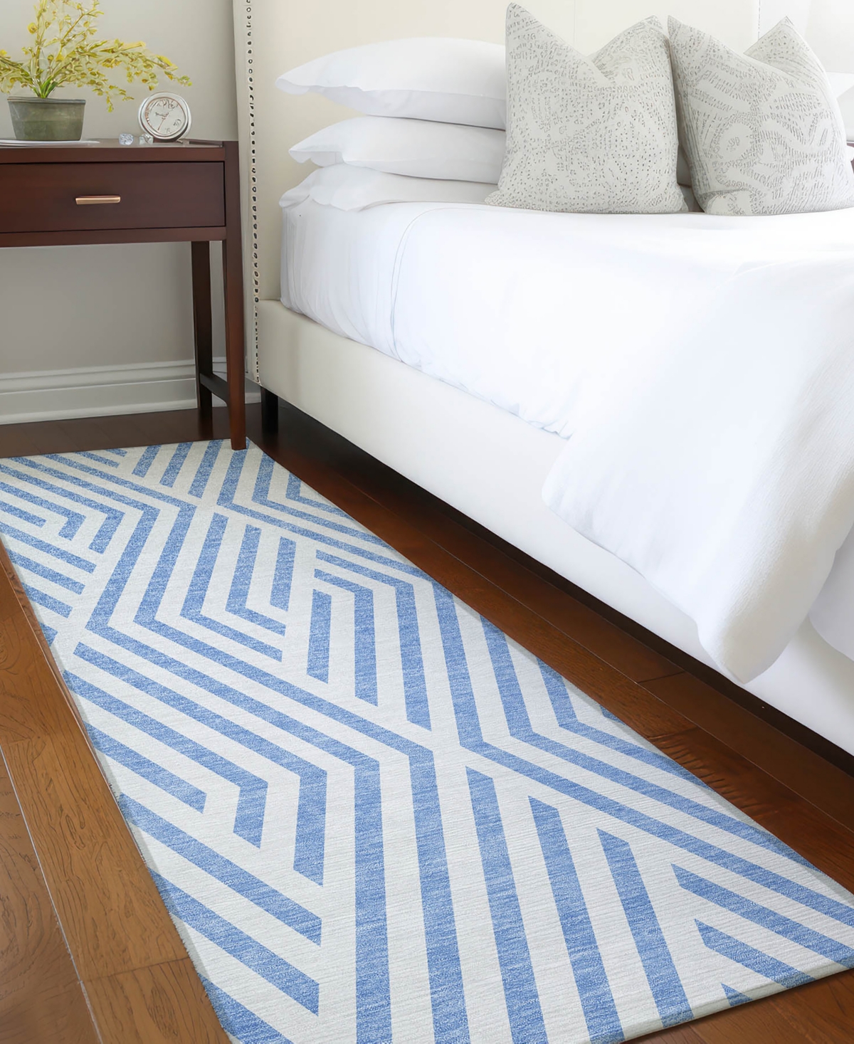 Addison Chantille Machine Washable Acn550 2'3x7'6 Runner Area Rug In Denim