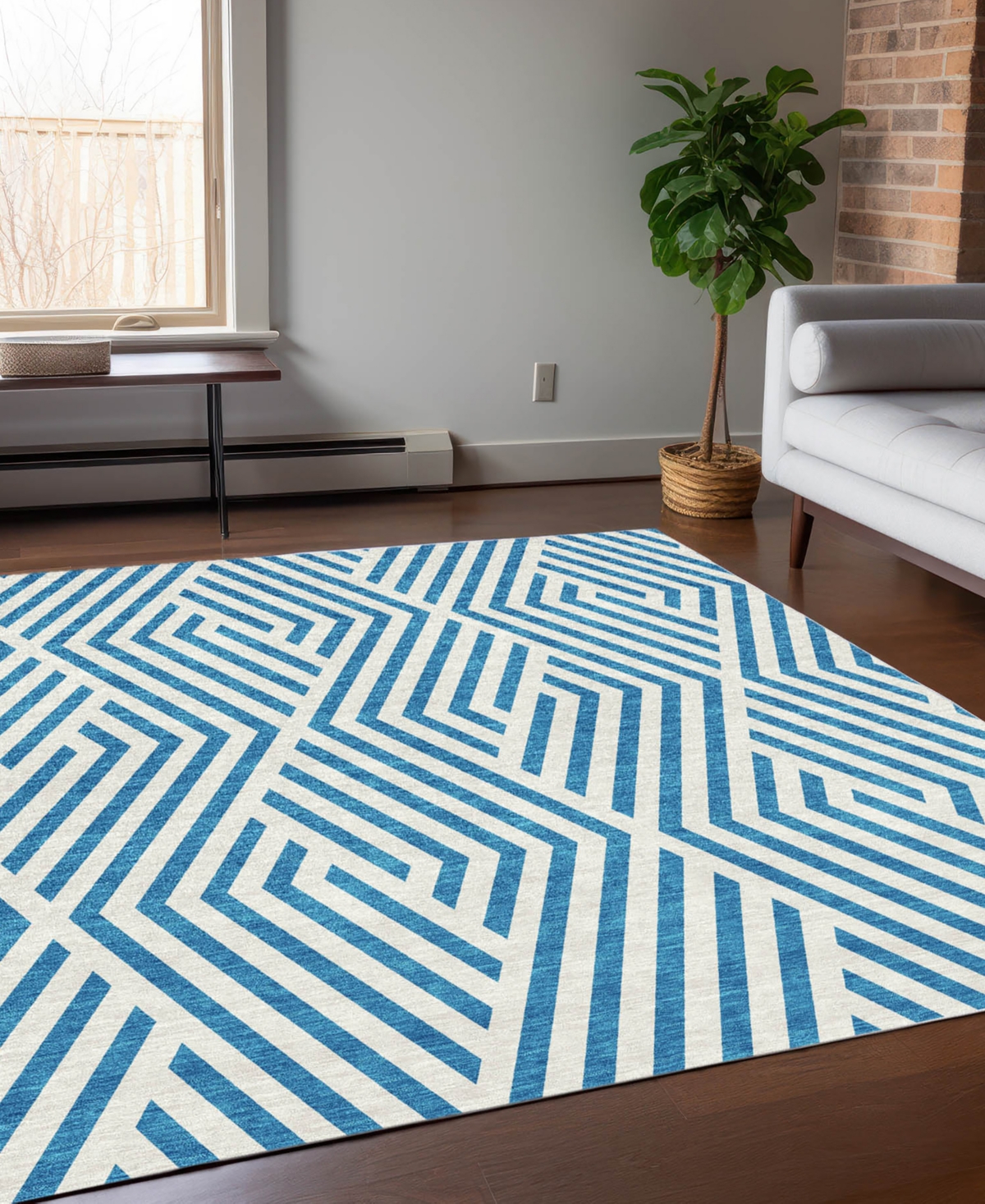 Addison Chantille Machine Washable Acn550 9'x12' Area Rug In Ocean