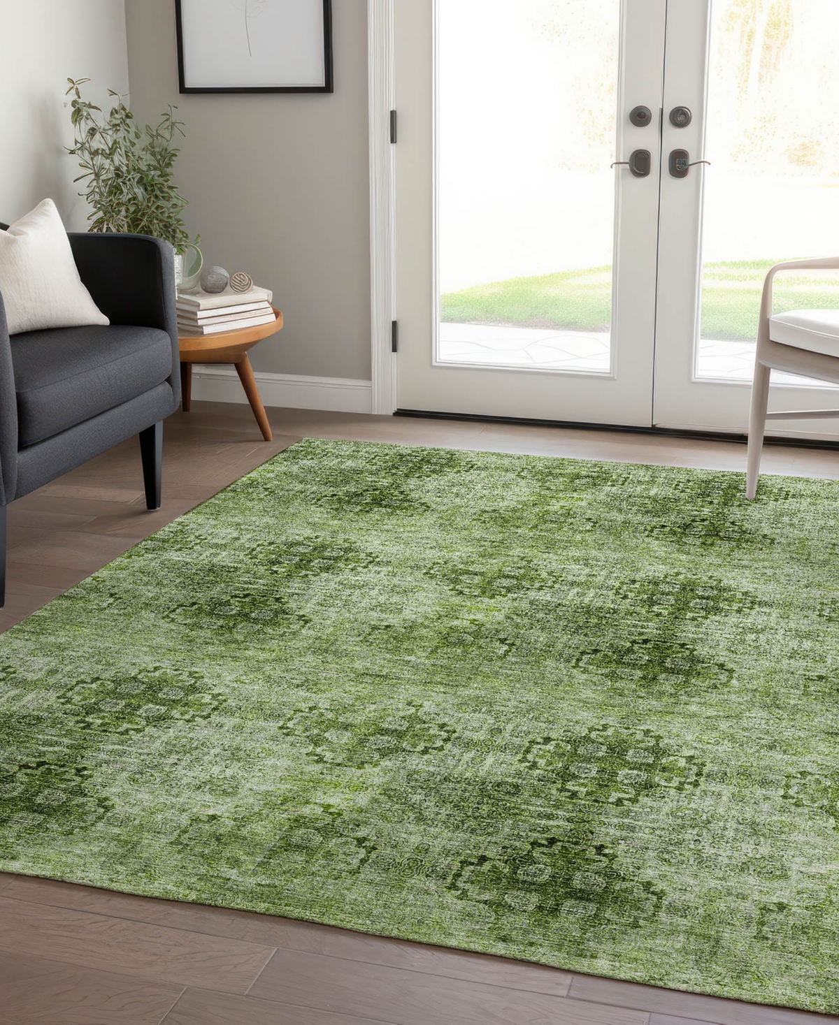Addison Chantille Machine Washable Acn557 5'x7'6 Area Rug In Olive