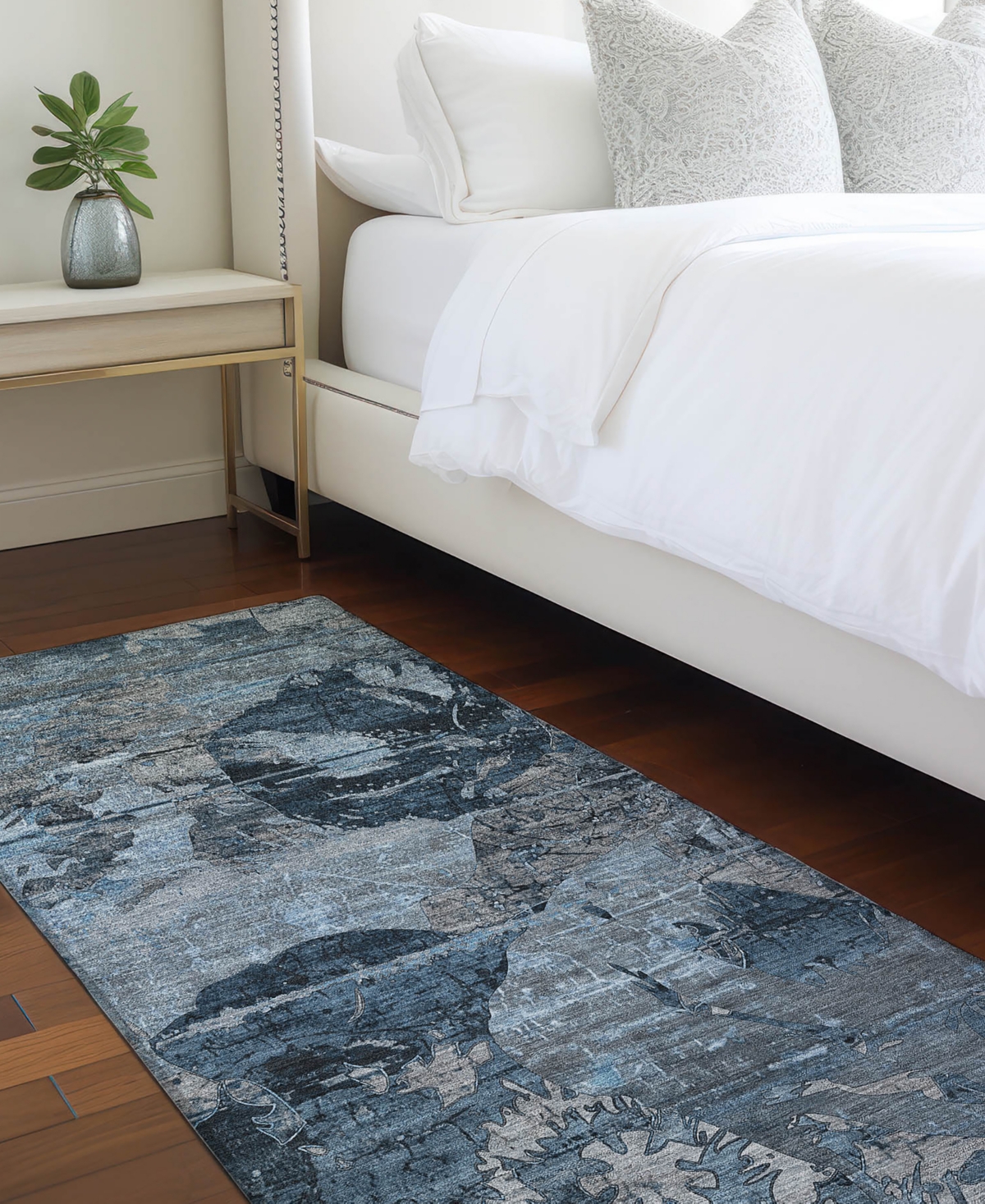 Addison Chantille Machine Washable Acn555 2'3x7'6 Runner Area Rug In Denim