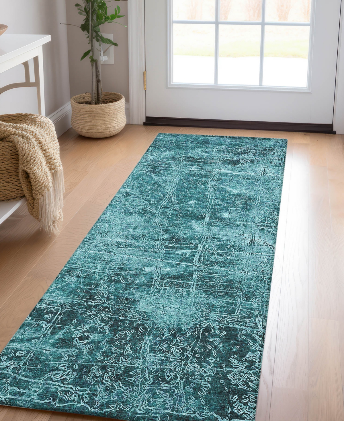 Addison Chantille Machine Washable Acn559 2'3x7'6 Runner Area Rug In Ocean