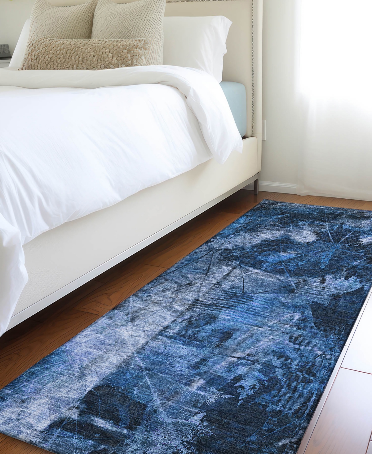 Addison Chantille Machine Washable Acn560 2'3x7'6 Runner Area Rug In Navy